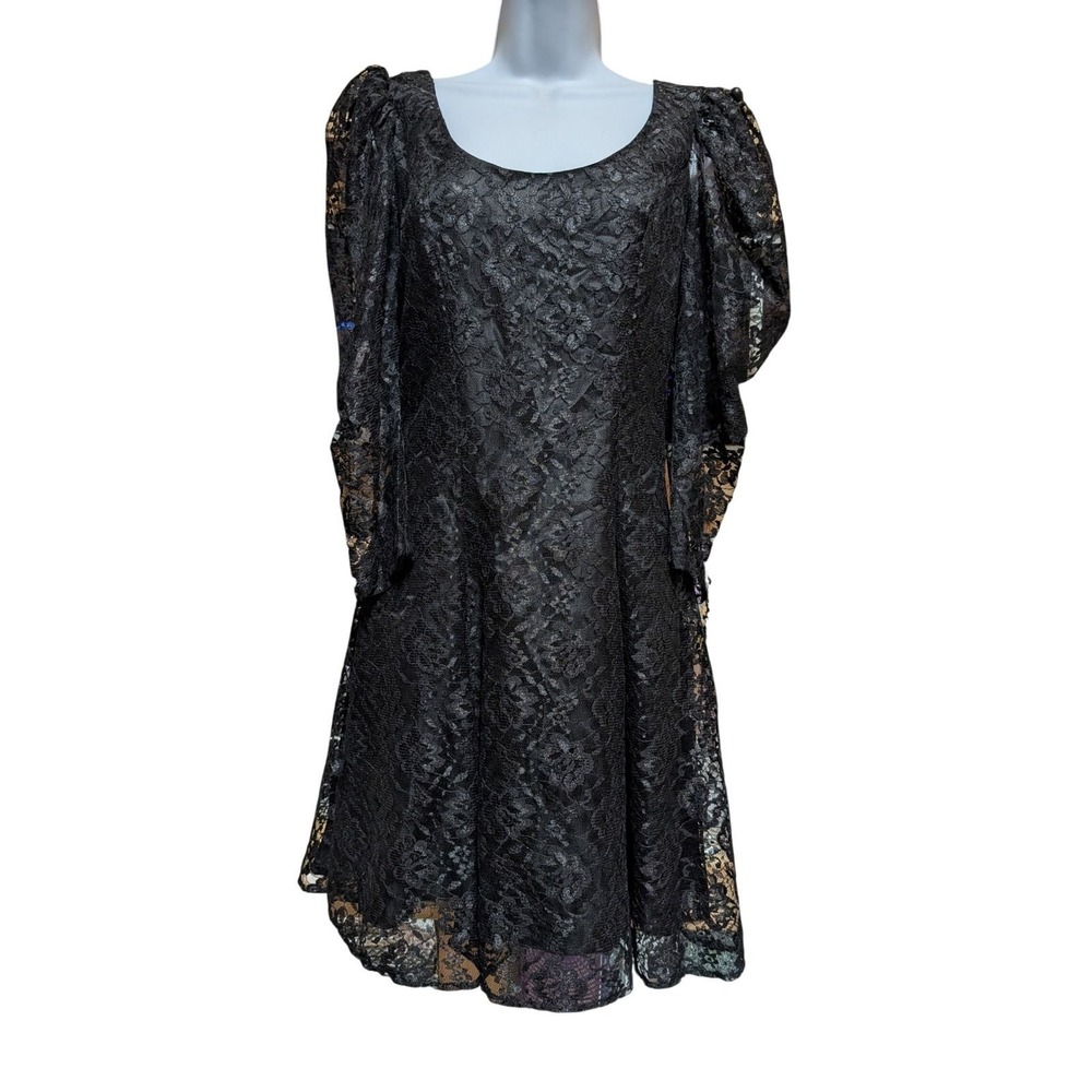 Unbranded Lace Dress Set Women OS Black Good Spider Web Back Veil Gloves